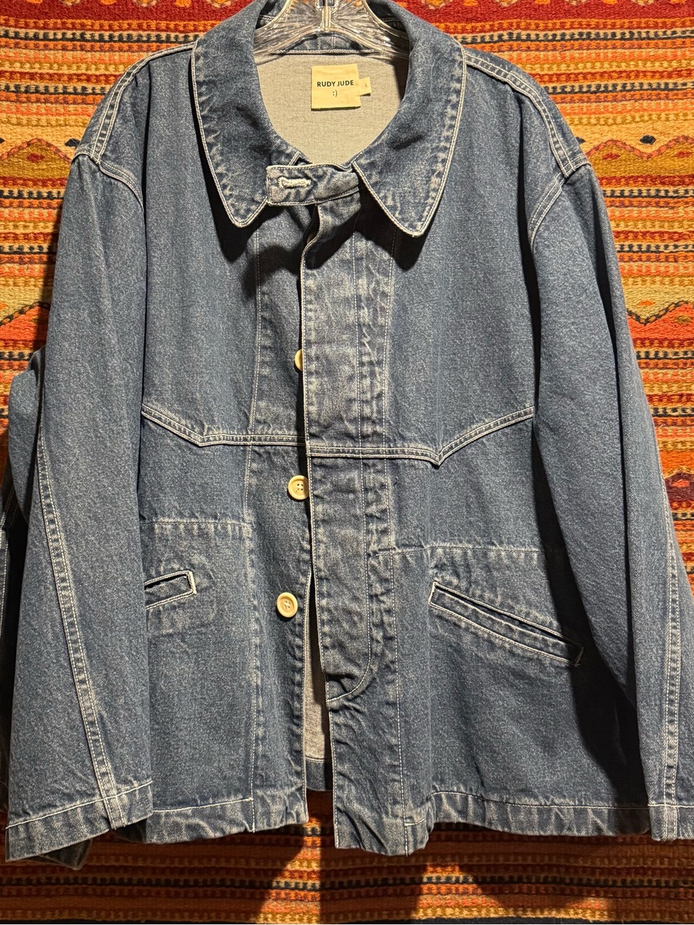 Rudy Jude Big Denim Jacket in Tumbled Indigo - Picture 5 of 8
